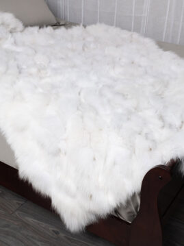 White Fox Pieces Fur Blanket