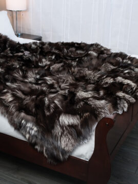 Silver Fox Piece Fur Blanket